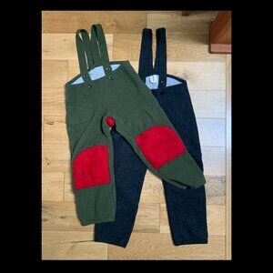 DISANA Organic Boiled Merino Wool Dungarees 2 Pairs Unisex Sz 6-8